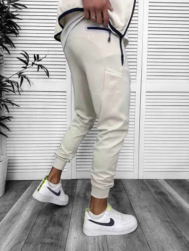 Trening barbati slim fit Pantaloni + Hanorac bej 13348 32-2.1
