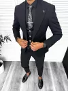 Costum barbati slim fit negru, 3 piese 13312