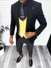 Costum barbati slim fit negru, 3 piese 13313