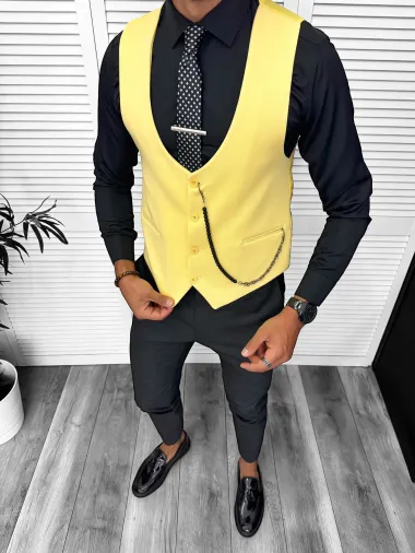 Costum barbati slim fit negru, 3 piese 13313