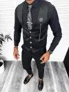 Costum barbati slim fit negru, 3 piese 13315