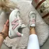Adidasi dama casual albi cu roz 2532