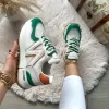 Adidasi dama casual albi cu verde 2532