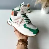 Adidasi dama casual albi cu verde 2532
