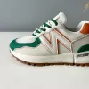 Adidasi dama casual albi cu verde 2532