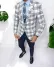 Costum barbati slim fit sacou + pantaloni + vesta 13244