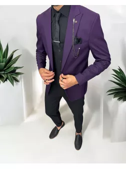 Costum barbati slim fit sacou + pantaloni + vesta 13245
