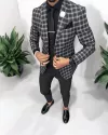 Costum barbati slim fit sacou + pantaloni + vesta 5000