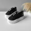 Adidasi dama casual negri, cu platforma de 6cm, NB733