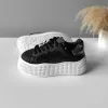Adidasi dama casual negri, cu platforma de 6cm, NB733