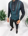 Vesta barbati eleganta slim fit, verde, 13210