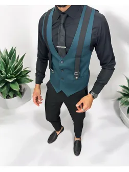 Vesta barbati eleganta slim fit, verde, 13256 D2-2.3