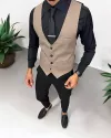 Vesta barbati eleganta slim fit, bej, 13211