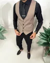 Vesta barbati eleganta slim fit, bej, 13211