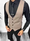 Vesta barbati eleganta slim fit, bej, 13211