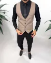 Vesta barbati eleganta slim fit, bej, 13211