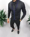 Vesta barbati eleganta slim fit, neagra, 13213