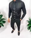 Vesta barbati eleganta slim fit, neagra, 13215