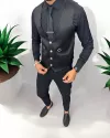 Vesta barbati eleganta slim fit, neagra, 13215