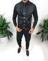 Vesta barbati eleganta slim fit, neagra, 13215