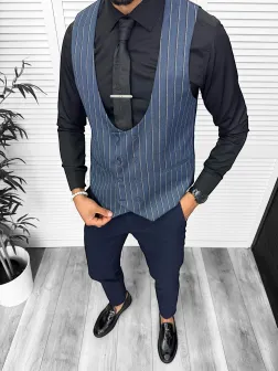 Vesta barbati eleganta slim fit, cu dungi, 13262 Vesta barbati eleganta slim fit, cu dungi, 13262