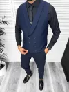 Vesta barbati eleganta slim fit, bleumarin, 13218