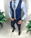 Vesta barbati eleganta slim fit, bleumarin, 13222