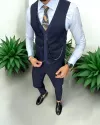 Vesta barbati eleganta slim fit, bleumarin, 13223