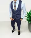 Vesta barbati eleganta slim fit, albastra, 13225