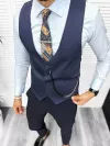 Vesta barbati eleganta slim fit, albastra, 13225