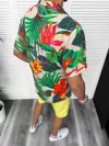 Compleu de vara camasa imprimeu + pantaloni 13217