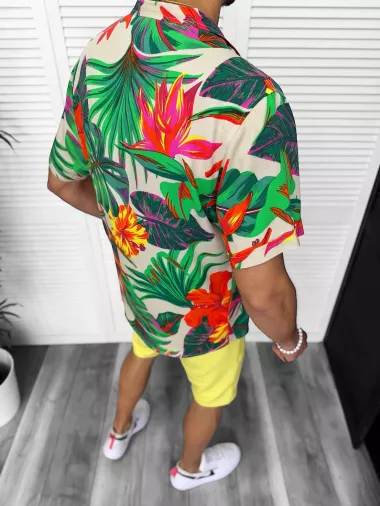 Compleu de vara camasa imprimeu + pantaloni 13217