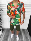 Compleu de vara camasa imprimeu + pantaloni 13218