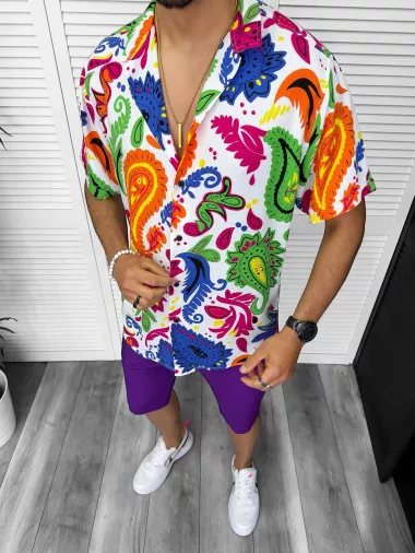 Compleu de vara camasa imprimeu + pantaloni 13222