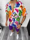 Compleu de vara camasa imprimeu + pantaloni 13222