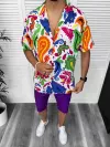 Compleu de vara camasa imprimeu + pantaloni 13222