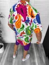 Compleu de vara camasa imprimeu + pantaloni 13222