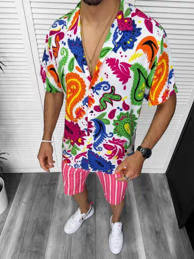Compleu de vara camasa imprimeu + pantaloni 13223