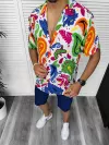 Compleu de vara camasa imprimeu + pantaloni 13224