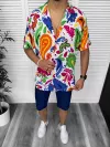 Compleu de vara camasa imprimeu + pantaloni 13224