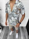 Compleu de vara camasa imprimeu + pantaloni 13226