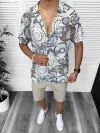 Compleu de vara camasa imprimeu + pantaloni 13226