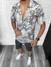 Compleu de vara camasa imprimeu + pantaloni 13227