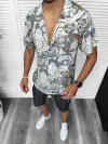 Compleu de vara camasa imprimeu + pantaloni 13227