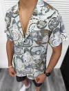 Compleu de vara camasa imprimeu + pantaloni 13227