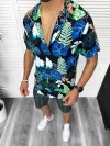 Compleu de vara camasa imprimeu + pantaloni 13229