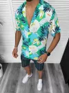 Compleu de vara camasa imprimeu + pantaloni 13230