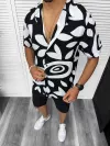 Compleu de vara camasa imprimeu + pantaloni 13233