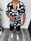 Compleu de vara camasa imprimeu + pantaloni 13233