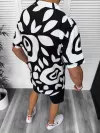 Compleu de vara camasa imprimeu + pantaloni 13233